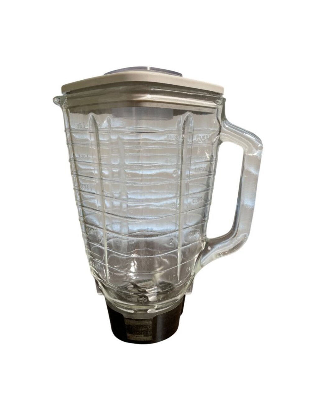 Vintage Osterizer Imperial Dual Range Touch-O-Matic Glass Pitcher with Lid & Mas
